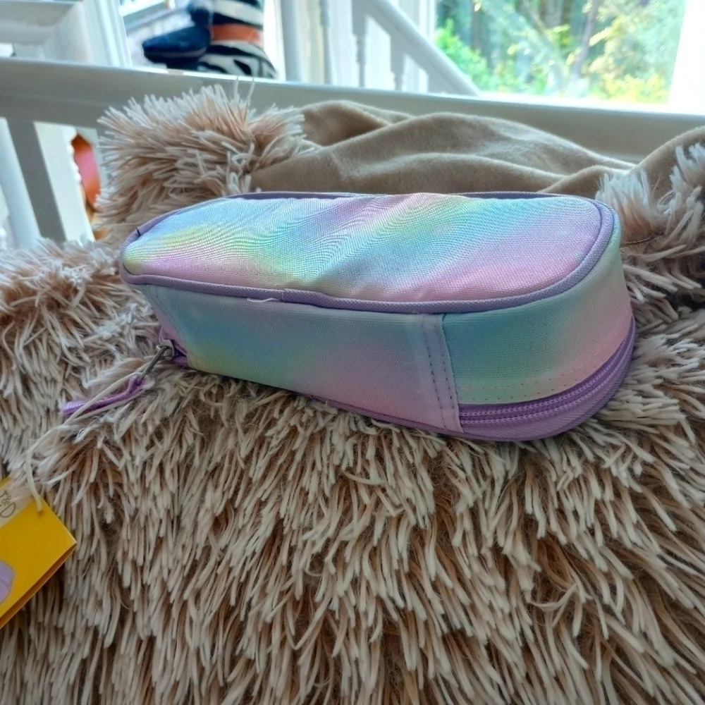 Pink purple galaxy kids girls pencil case zipper pouch holder purse organizer